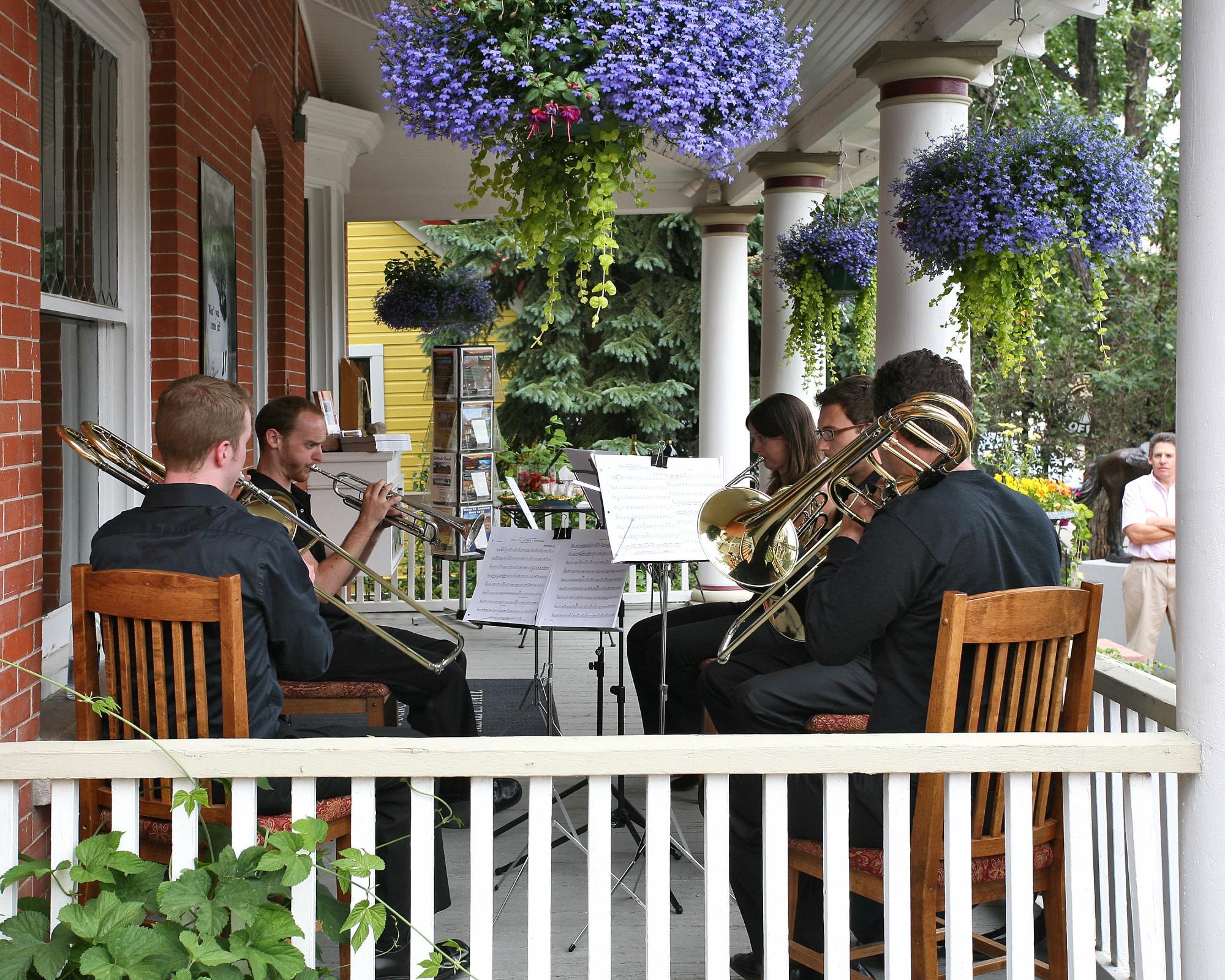 Breck Associates hosts a series of concerts on the porch of their Main Street office