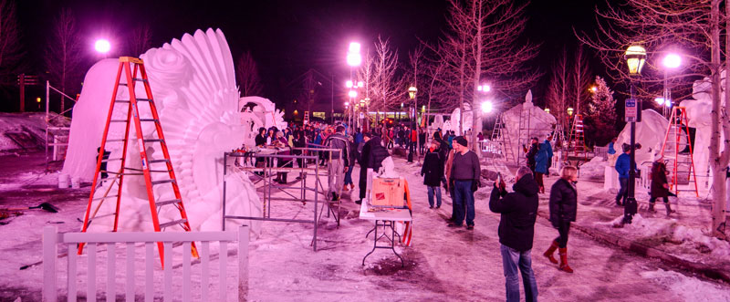 Snow Sculpture Championships, 2015, final night