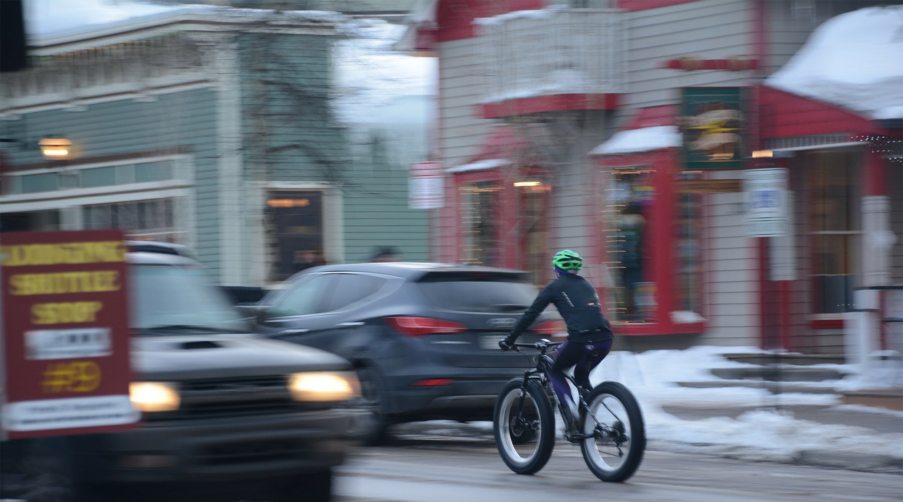 bikes in town of Breckenridge main street
