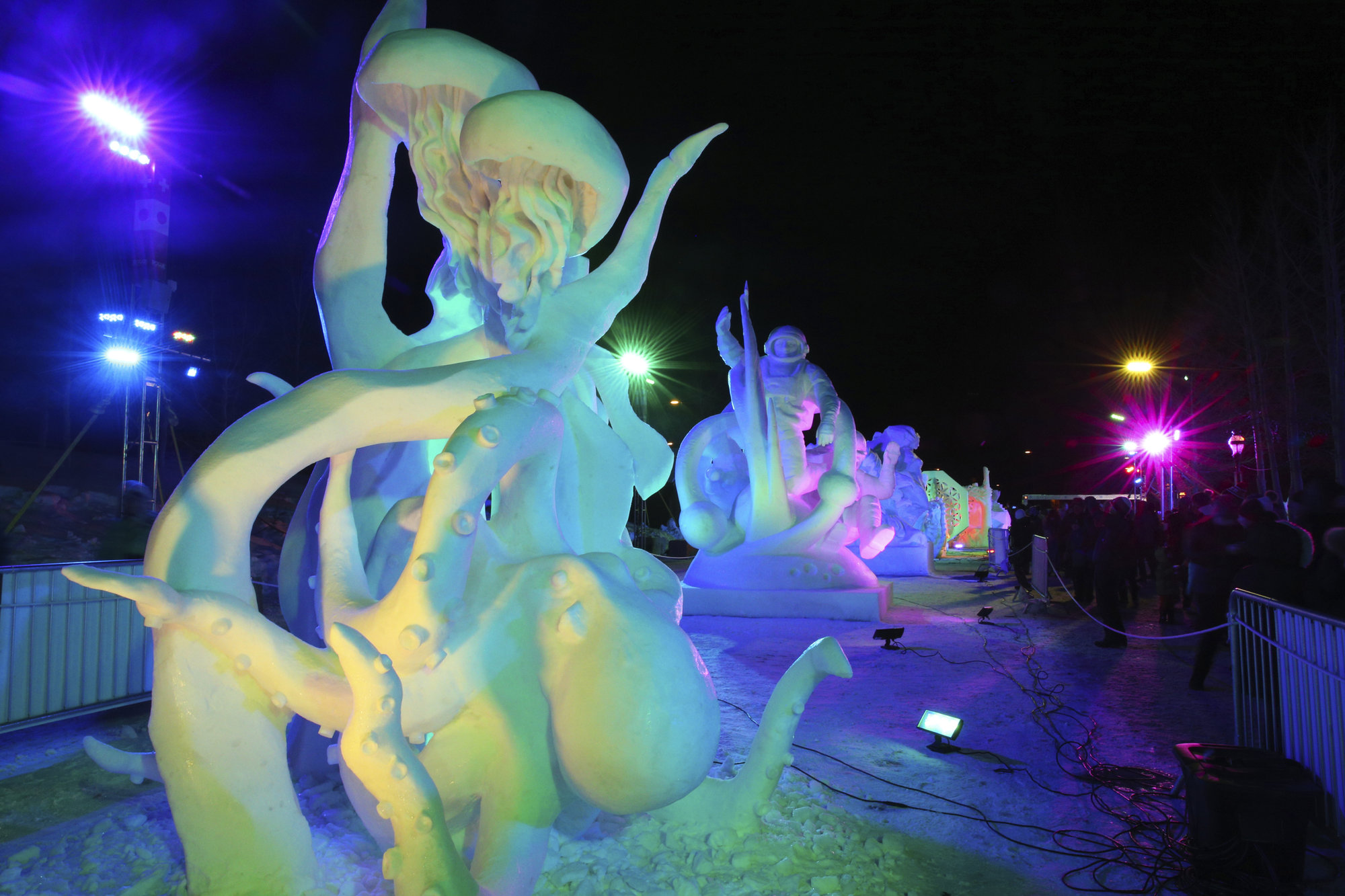 2024 International Snow Sculpture Championships in Breckenridge, CO - Evening Grand Illumination