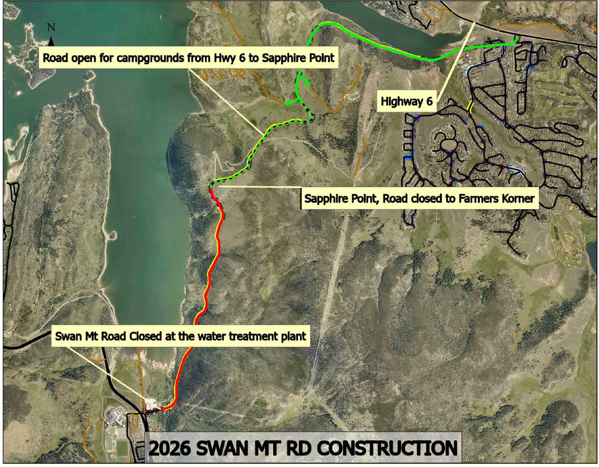 2026 Swan Mountain Road Closure Map