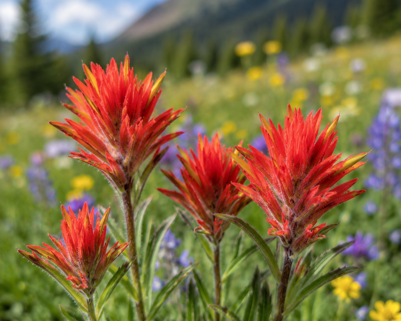 Wild Indian Paintbrush on Hike in Breckenridge, Colorado