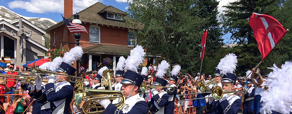 Marching band sees the 4th of July Parade in Breckenridge