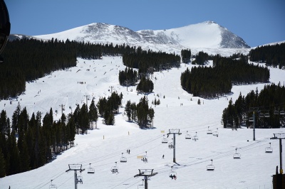 Peak 8 snow skiing at Breckenridge Ski Resort in Breckenridge, Summit County, Colorado.