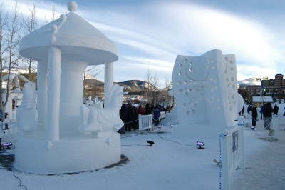 2013 Snow Sculpture Competition Breckenridge, Colorado, Team Breck's Sculpture of a carosel